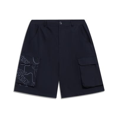 Li Ning X Disney Kollaboration Zootopia Serie Cartoon-Print Lässige Shorts Herren Shorts Schwarz AKST243-2