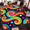 Colorful Abstract Swirl Pattern Carpet with Geometric Shapes Design Suitable for Use As an Anti-slip for Living Room Bedroom Sofas