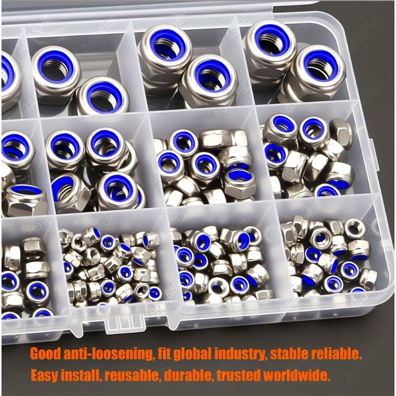 230pcs Steel Locknut Kit: Metric Nylon Insert Locknuts (M3-M12), Fully Threaded, for Bolts In Various Environments.