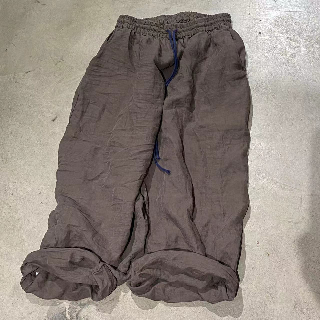 

Johnature Niche Контрастные завязки Винтаж Повседневные прямые брюки Женские весенние винтажные модные брюки One Size темный кофе