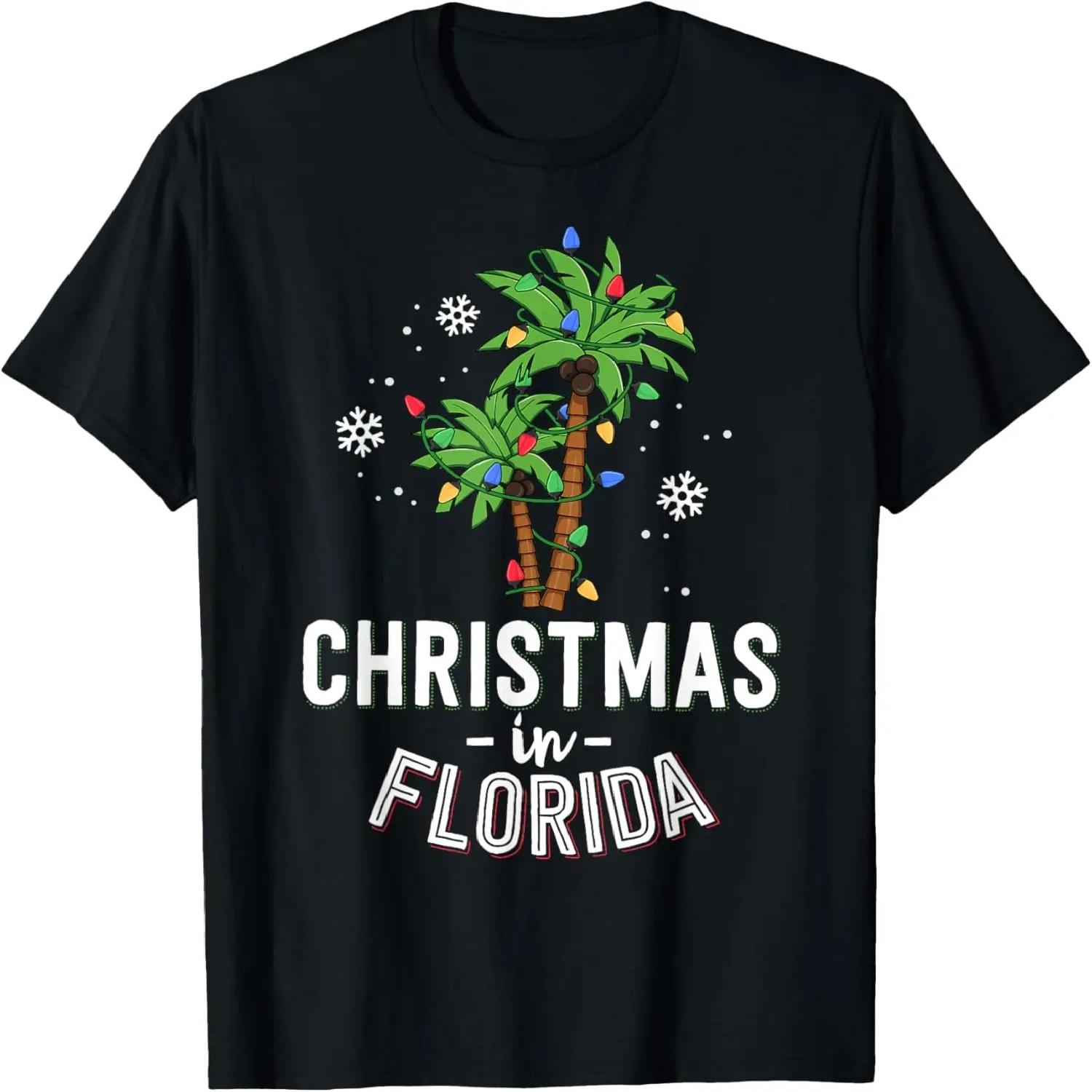 

Christmas In Florida Deck The Palm Trees Family Vacation T-Shirt XXXXXL чорний