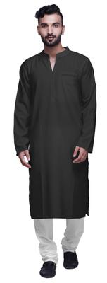 Atasi Mens Kurta Cotton Satin Ethnic Kurta for Boys Solid Wedding Long Kurta