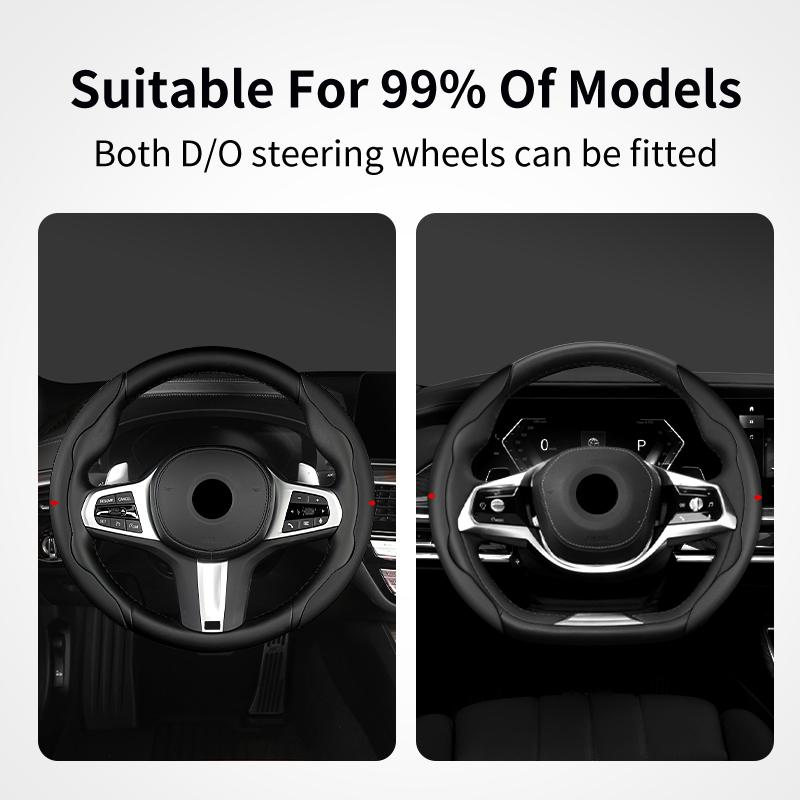 Car Anti Slip Decoration Leather Steering Wheel Covers Interior Accessories For Mitsubishi Outlander Lancer Eclipse Mirage