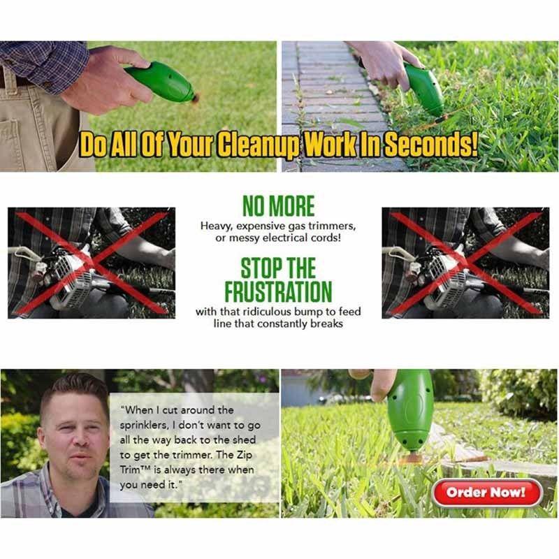 Cordless Zip Trim Trimmer Edger Works With Standard Zip Ties Garden Weed Cutter