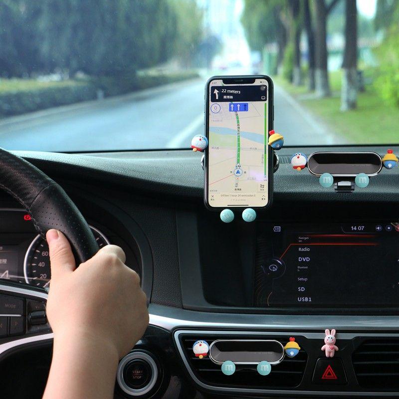Car Car Phone Holder Dashboard Paste Air Outlet Female Cute Cartoon Car Navigation Fixed Support Frame