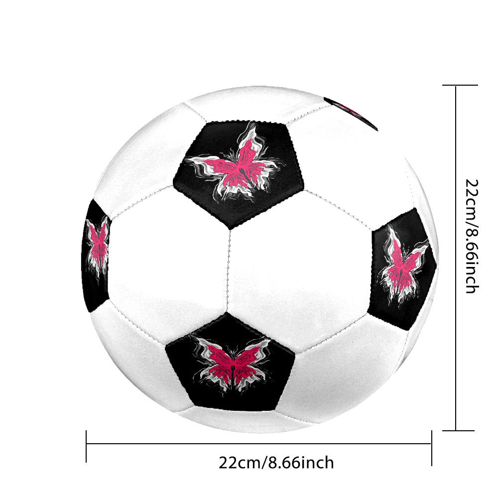 1PC Pink Butterfly Artwork Soccer Ball Size 5 Football Machine Sewn Indoor/Outdoor Universal Football S12