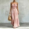 Womens Sleeveless Solid Color Slip Dress Flowy Maxi Beach Vacation