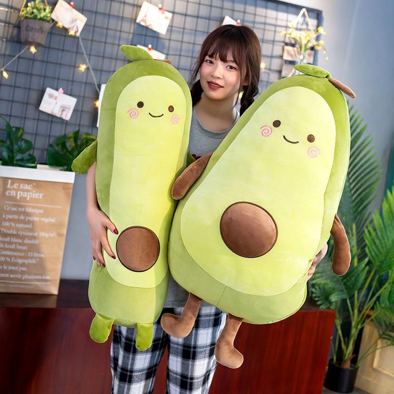Avocado Long Pillow Plush Toys Creative Fruit Doll Rag Doll Birthday Gift