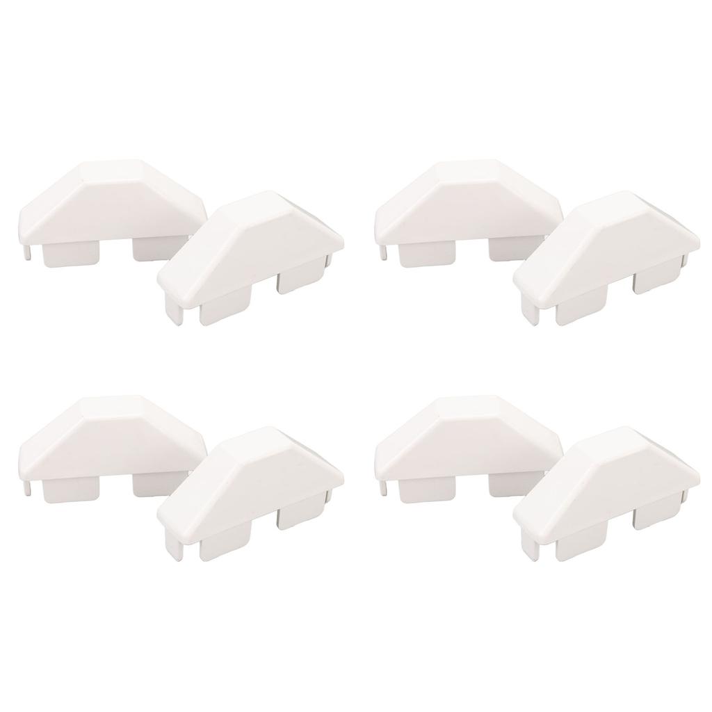 8pcs White Picket Fence Cap Rainproof Windproof Fencing Parts Decorative PVC Pocket Rail End Cap for