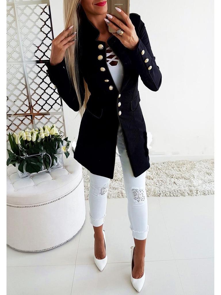 European American Slim-Fit Long-Sleeve Blazer Jacket