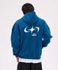 Astral Projection Star Swing Oversized Wide Shoulder Zip-Up Hoodie_Teal Blue