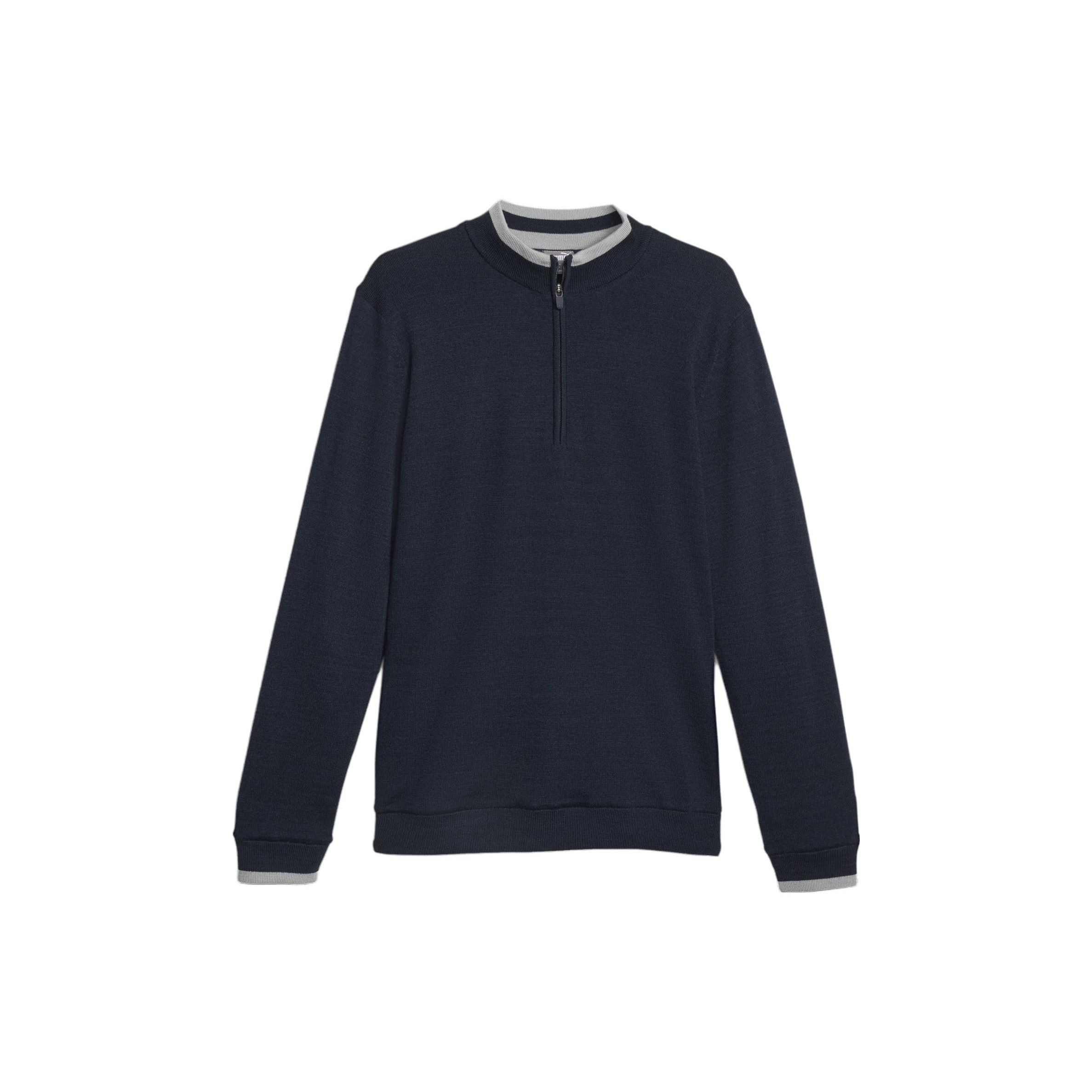 

Puma Ветрозащитный гольф-свитшот с цветным блочным воротником, повседневная спортивная футболка с длинным рукавом для гольфа, мужские топы, темно-синий 621528-02 M