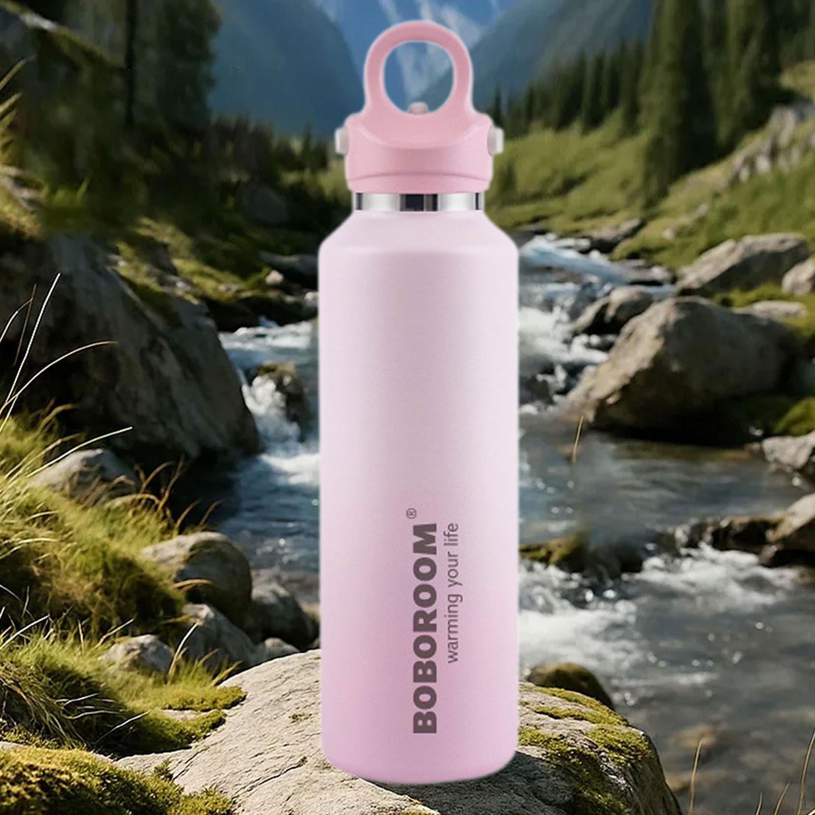 

Insulated Bottles Thermal Insulation with Lid Stainless Steel Vacuum рожевий