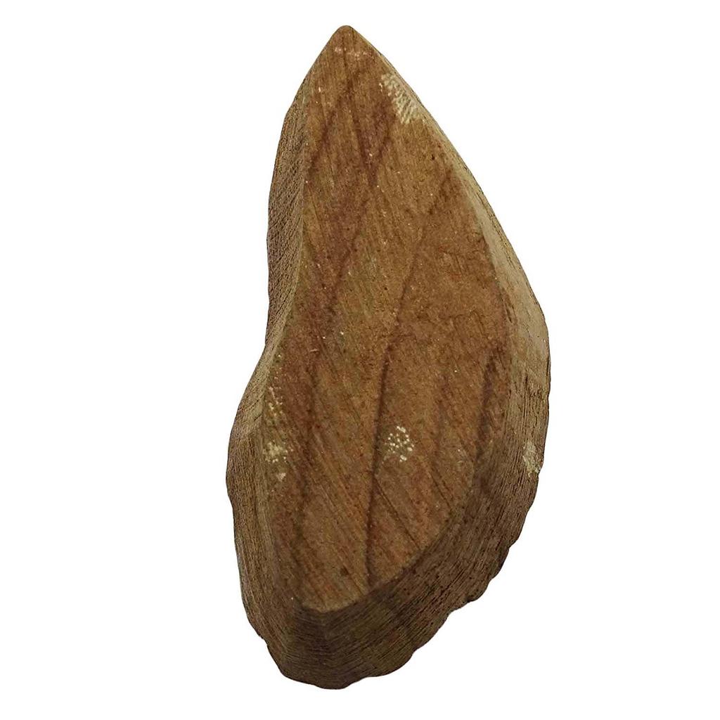 Paisley Border Stamp Textile Printing Block Brown Handcarved Stamp Wooden