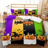 Pumpkin Lantern Halloween Ghost Witch Black Cat Doona Duvet Quilt Cover Bed Set