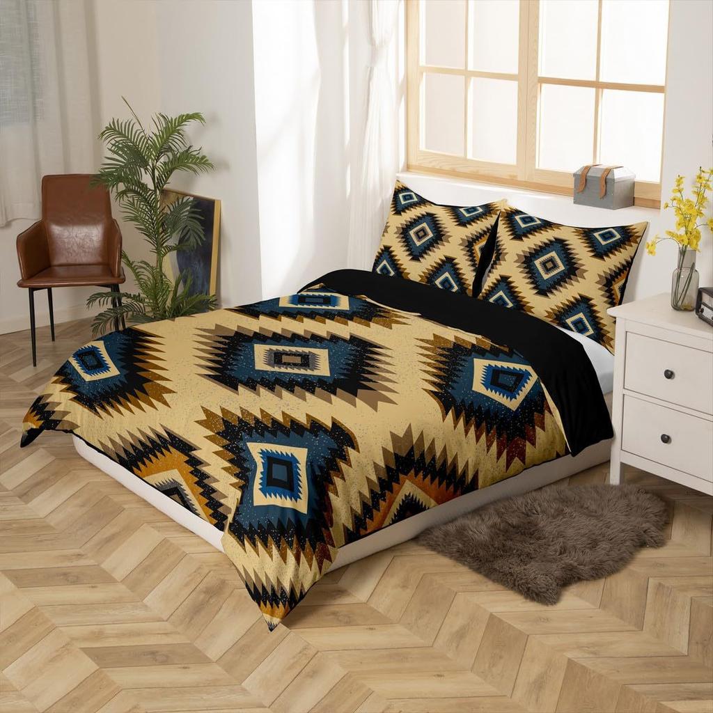 Geometric Pattern Down Comforter Set Bedding Set 3-piece Duvet Cover Set