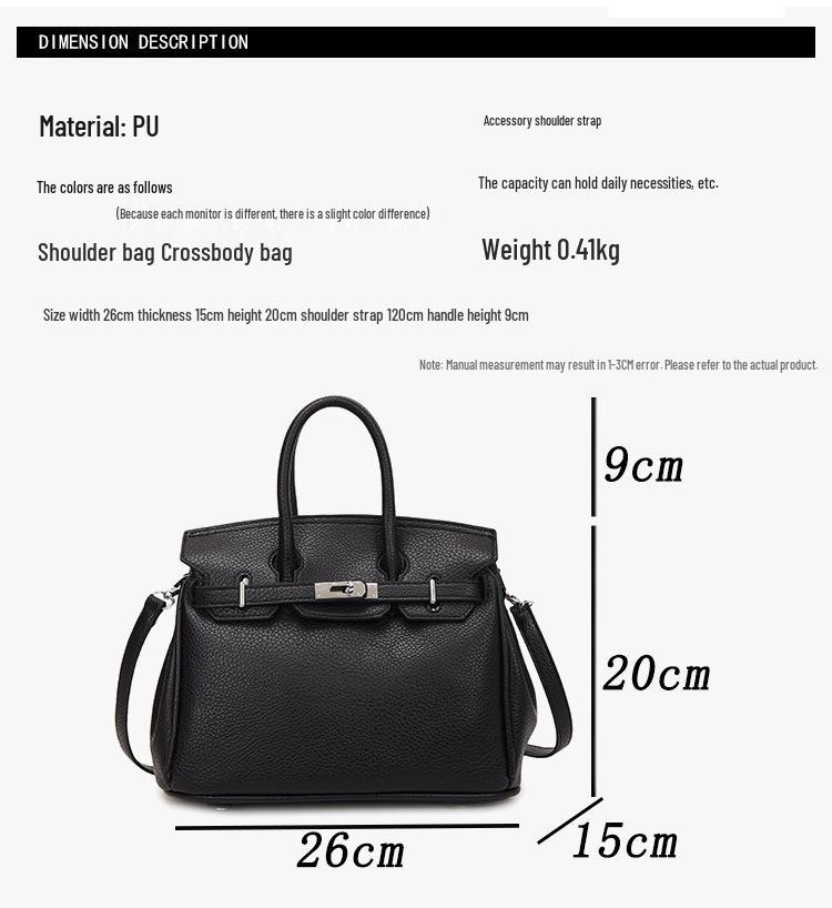 Lyxig handväska med litchi-korn: Stilfull, Mångsidig, Enaxlad & Crossbody Damväska