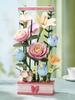 Robotime Rokr Blooming Bouquet Box 3D Puzzle DIY Flower Model Kits with LED Artificial Flower Bouquet for Adults