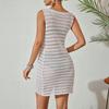 Beach Skirt Women Solid Color Sexy Knitted Beach Bikini Swimsuit Hoodie Dress