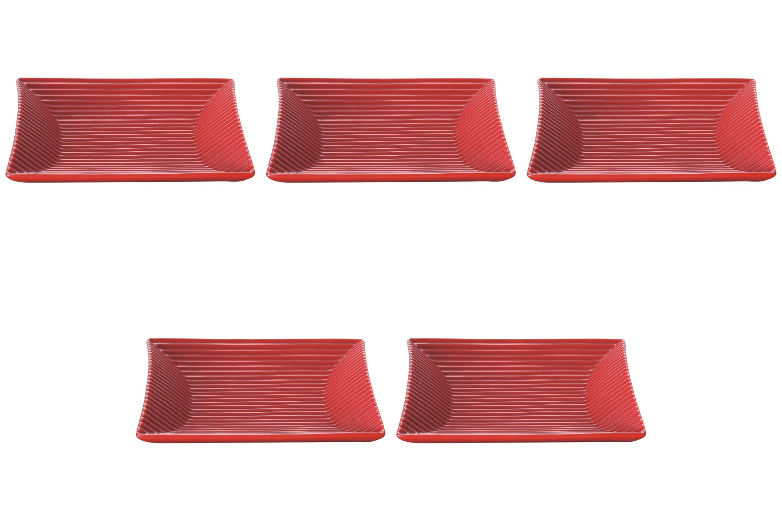 

Set of 5 Modeler Tread Small Plates x x Medium Plates Setomonohonpo [15.6 15.4 2.9 cm] Western-style красный