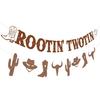 Rootin’ Two Tin Banner Western Cowboy 2nd Birthday Decorations Wild West Glitter Garland Rodeo Party Decorations for Boys Western Cowboy Themed 2th