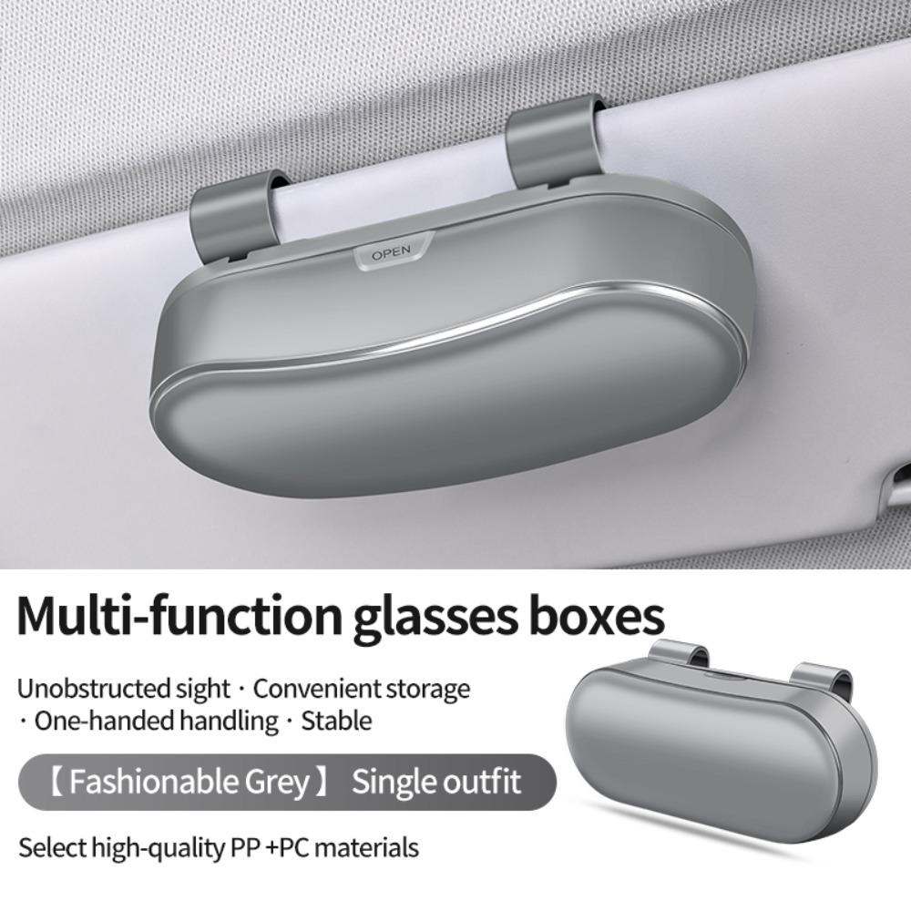 

Auto Accessories ABS Resin Car Glasses Case Buckle Mount Multifunctional Glasses Holder Car Sun Visor сірий