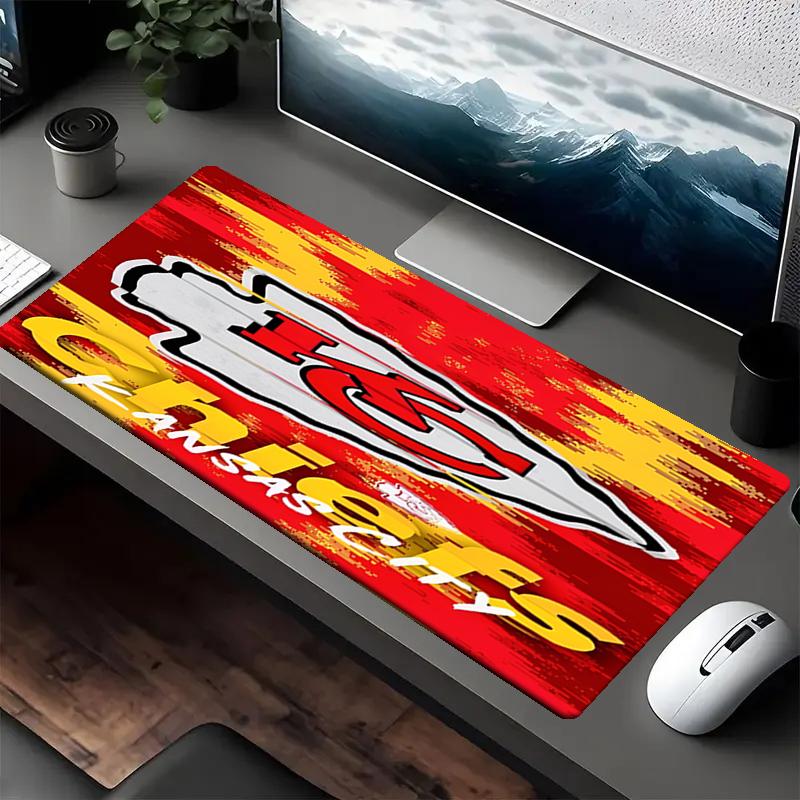Kansas City Chiefs Thema Mauspads, Rutschfeste Gummiunterlage, Multifunktionales Büro- & Heimdekor, Perfekt zur Personalisierung des Arbeitsplatzes.