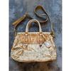 Used BN1792 Tessuto Gaufre Nylon 2-Way Bag Beige