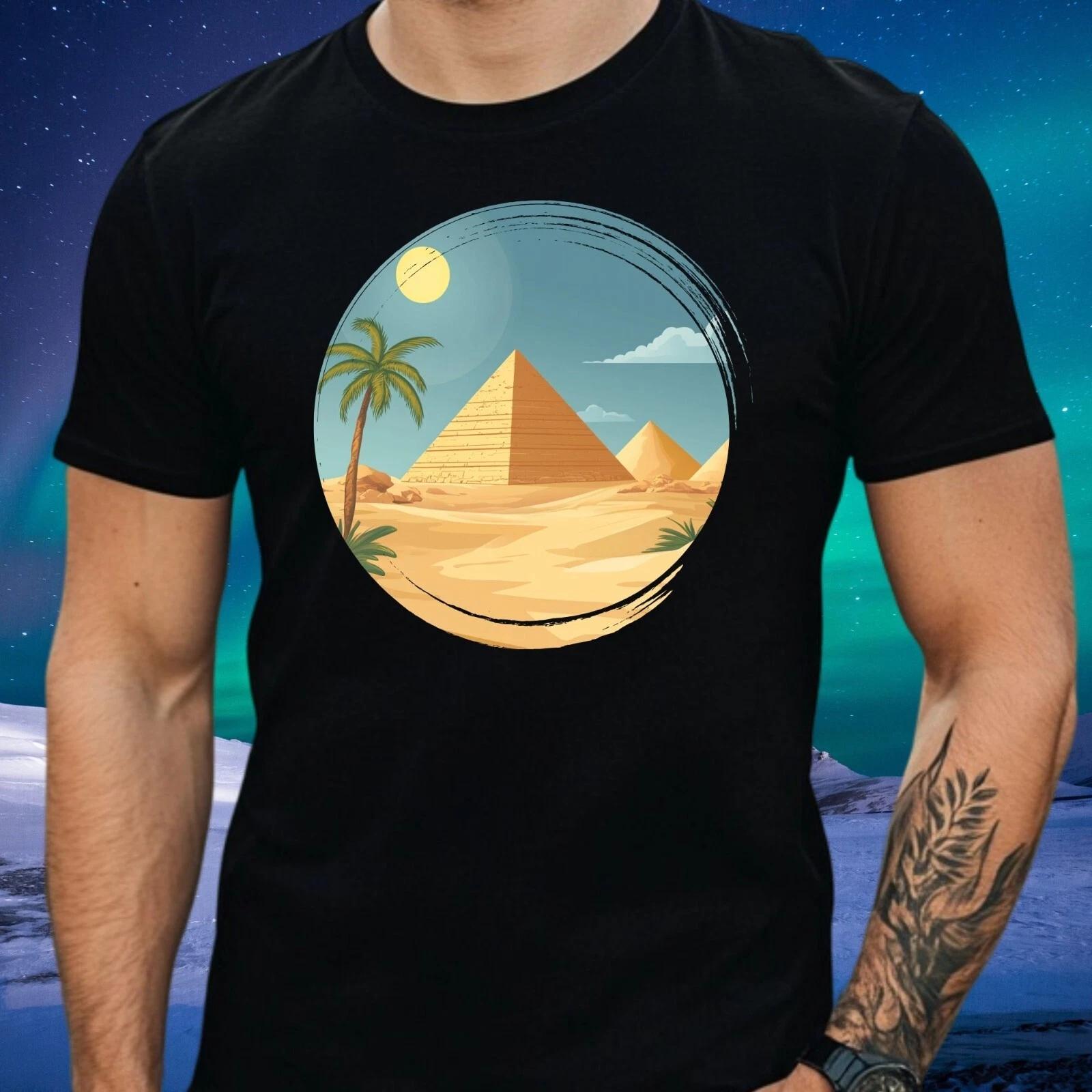 T-Shirt Herren Pyramiden Wüstenlandschaft Motiv Baumwolle Größe XS bis 5XL XL