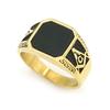 S925 Silver Ring New Golden Classic Retro Ring Frosted Lapis Lazuli Rough Stone Freemasonry AG Men's Ring