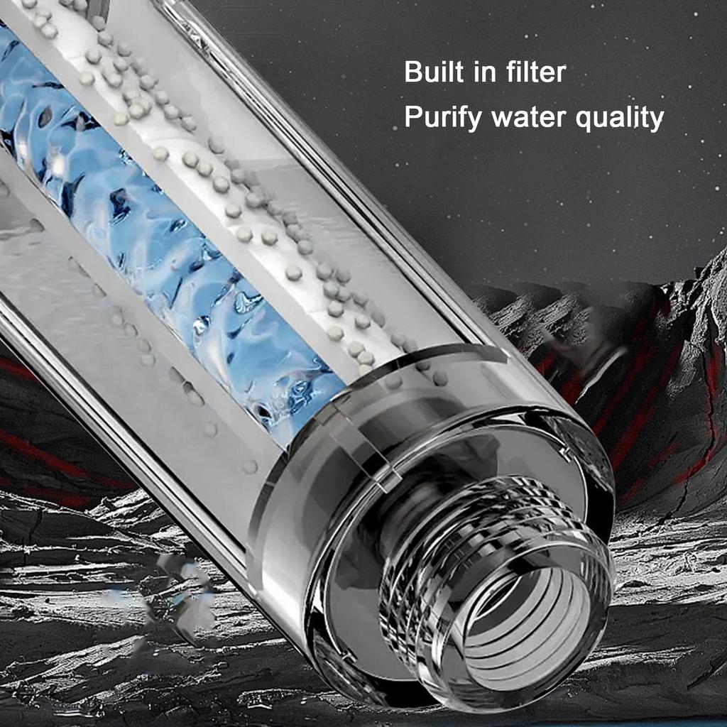 Filtered Shower Head 5 Gears Adjustable Pressure Boost Handheld Showerhead for Household Use Grey