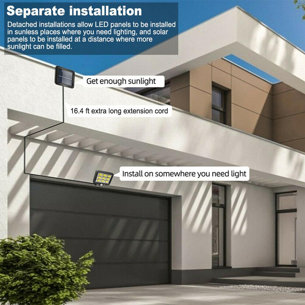 Solar LED Lights Outdoor Waterproof Motion Sensor 3 Modes 72/108/117COB Solar Flood Wall Lamp Street Garden Porch Garage Light