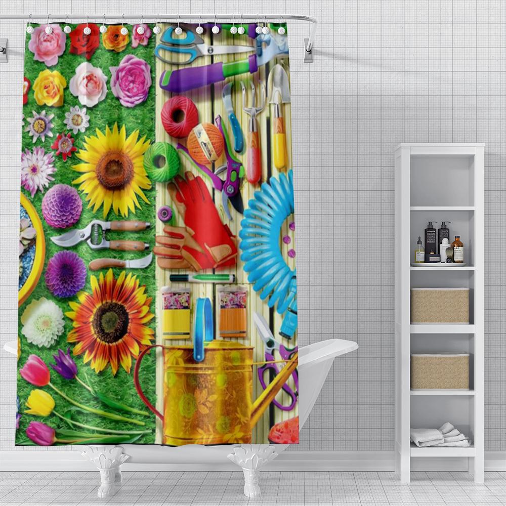 Home Shower Oil Painting Style Curtains For Bathroom Waterproof Fabric Bathroom Curtains Modern Shower Curtain 180X200 240X200