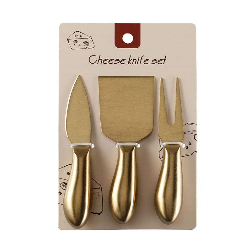 

Полая ручка из нержавеющей стали, Золотой нож для сыра, Набор ножей для сыра, Упаковка для переплета карт, Ножи и вилки в стиле вестерн