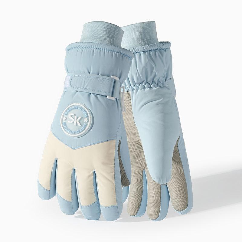

Ski gloves women s winter finger riding electric vehicle thickened cute macaron warm and cold touch screen non-slip High Quality Practical Daily Use average size