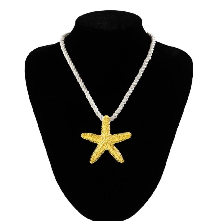 Beach Starfish Pendant Necklace Fashion Stud Earring Jewelry Clavicle Chain