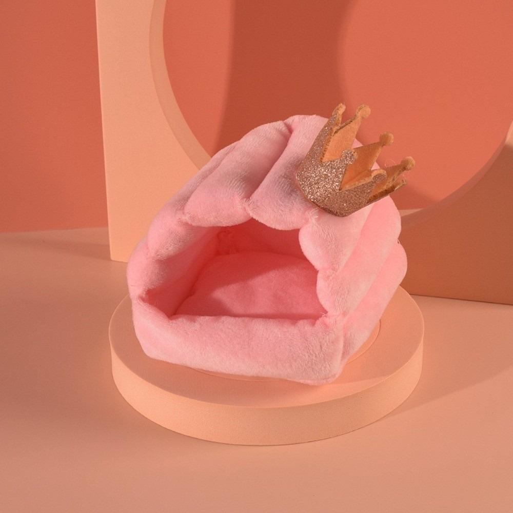 Warm Hamster Cotton Nest Thickened Cartoon Small Pet Sleeping House Strawberry Design Windproof Animal Rest Shelter