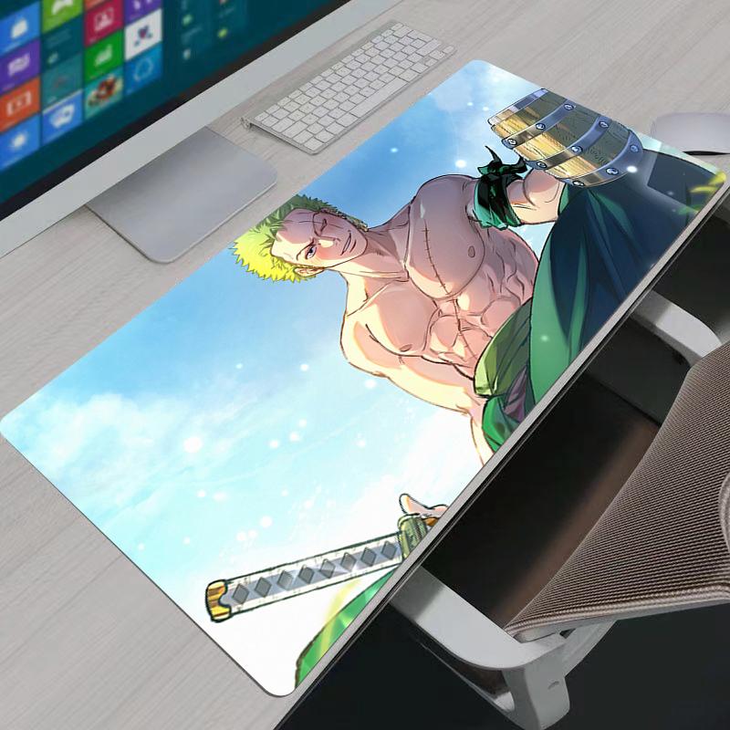 One Piece Zoro Mouse Pad Computer Laptop Anime Keyboard Mouse Mat Large Mousepad Keyboards Gamers Decoracion Desk Mat