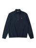 Men's Half-Zip Stand Collar Polo Hoodie with Small Horse Embroidery & Long Sleeves
