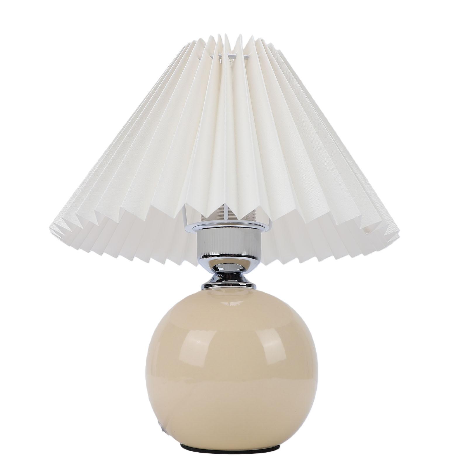 

Pleated Table Lamp Ceramic LED Nordic Modern Nightstand Lamp for Bedside Living Room Bar Decor бежевий