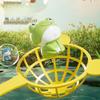 1SET Children's ejection frog turntable cartoon net fishing bouncing frog concentration training sound and light electric toy
