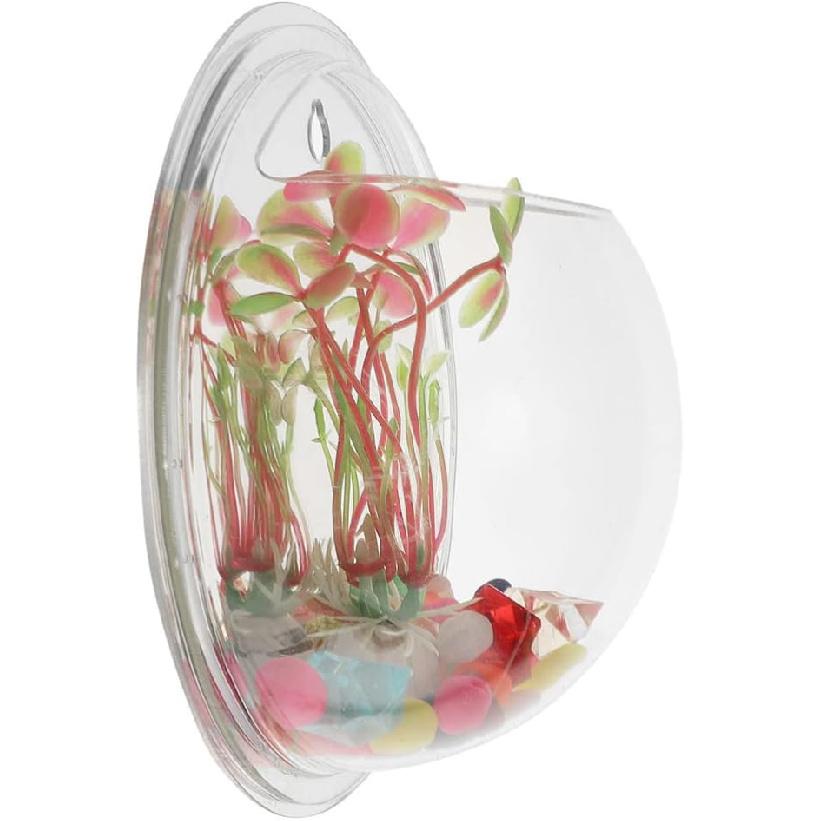 Винтажный Декор Настенный Аквариумный Аквариум Прозрачный Акриловый Круглый Аквариум для Рыбок Петушков Подвесной Пузырьковый Аквариум Горшок Ваза Прозрачный Настенный Кашпо для Дома