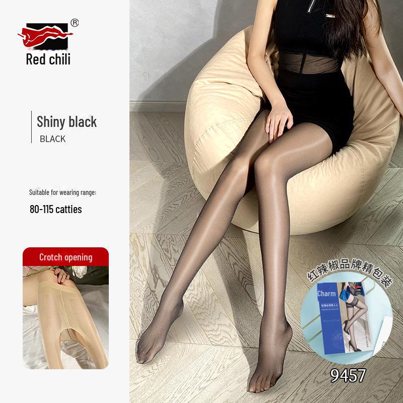 Shiny Red Pepper Ultra-Thin Sexy Pantyhose - Anti-Hook Silk Stockings for Women