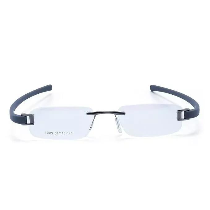 RSINC Combo Rimless Frame Eyeglasses for Unisex Silver Blue-Gun Grey Tag A1 JL156428456654