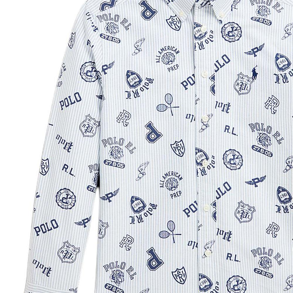 Polo Ralph Lauren Logo Print Long Sleeve Shirt Kids shirts White CWPOWOVY6820514-999