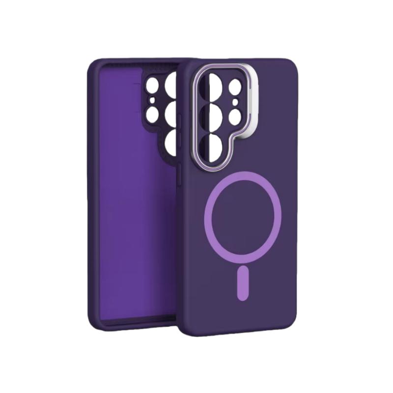 For Magsafe Liquid Silicone Case For Samsung Galaxy S26 S25 S24 S23 Ultra Edge Funda S25 Ultra Metal Lens Protect Magnetic Cover