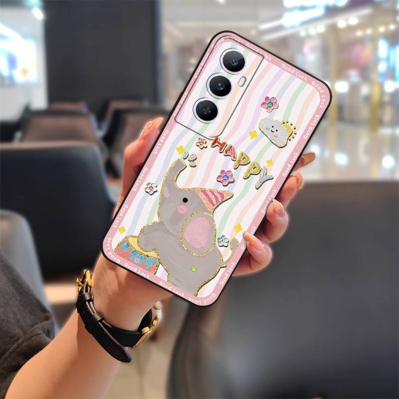 Silicone Back Cover Phone Case For Realme C65 Shockproof Protective Dirt-resistant Phone Pouch Cute Cartoon TPU Graffiti
