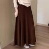 Korean Style High-Waisted Pleated Knit Midi Skirt: Elegant, Versatile, and Soft for a Casual Ladylike Look
