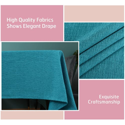 SEASHORE TREE Stylish Tablecloth, 140x180cm, Hemp-like Fabric, Dining Table Mat, Table Protection, Water-Repellent, Waterproof, Thick, Solid Color, Wa