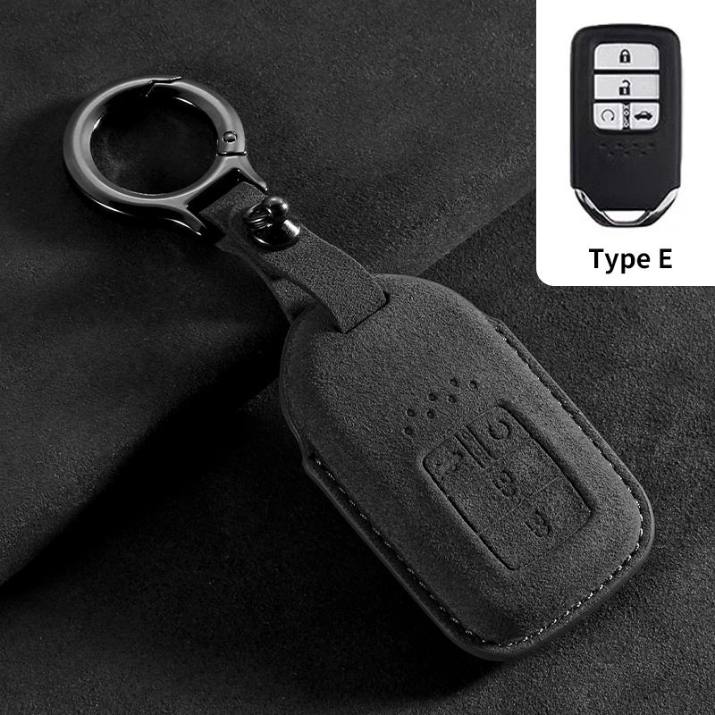 Suede Car Key Case Cover Shell Fob For For Honda Fit Lucky Vezel City Civic Jazz Brv Br-V Hrv Hr-V Freed Car Smart Key Bag